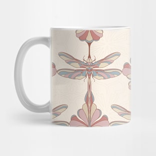 Ivory Dragonflies and Flowers Mug